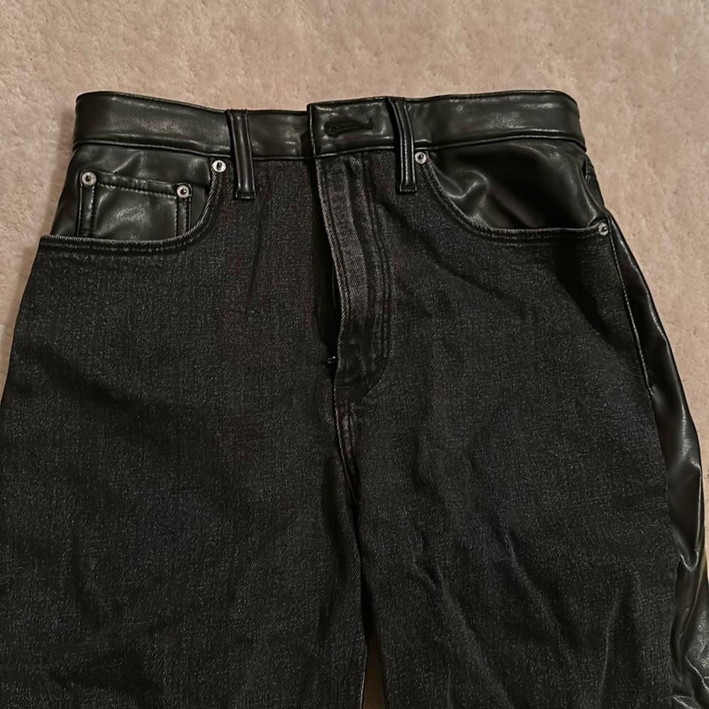 Abercrombie leather & black denim